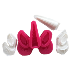 Силиконов калъп "Рог, уши и очи на еднорог"